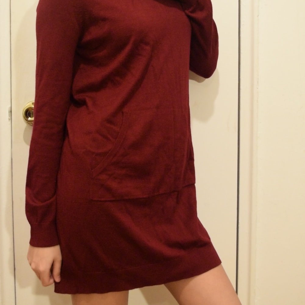 F21 Burgundy Sweater Dress
